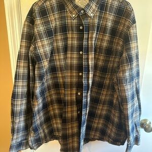 St John’s bay  Men's Blue and Brown Plaid Shirt 3xl
